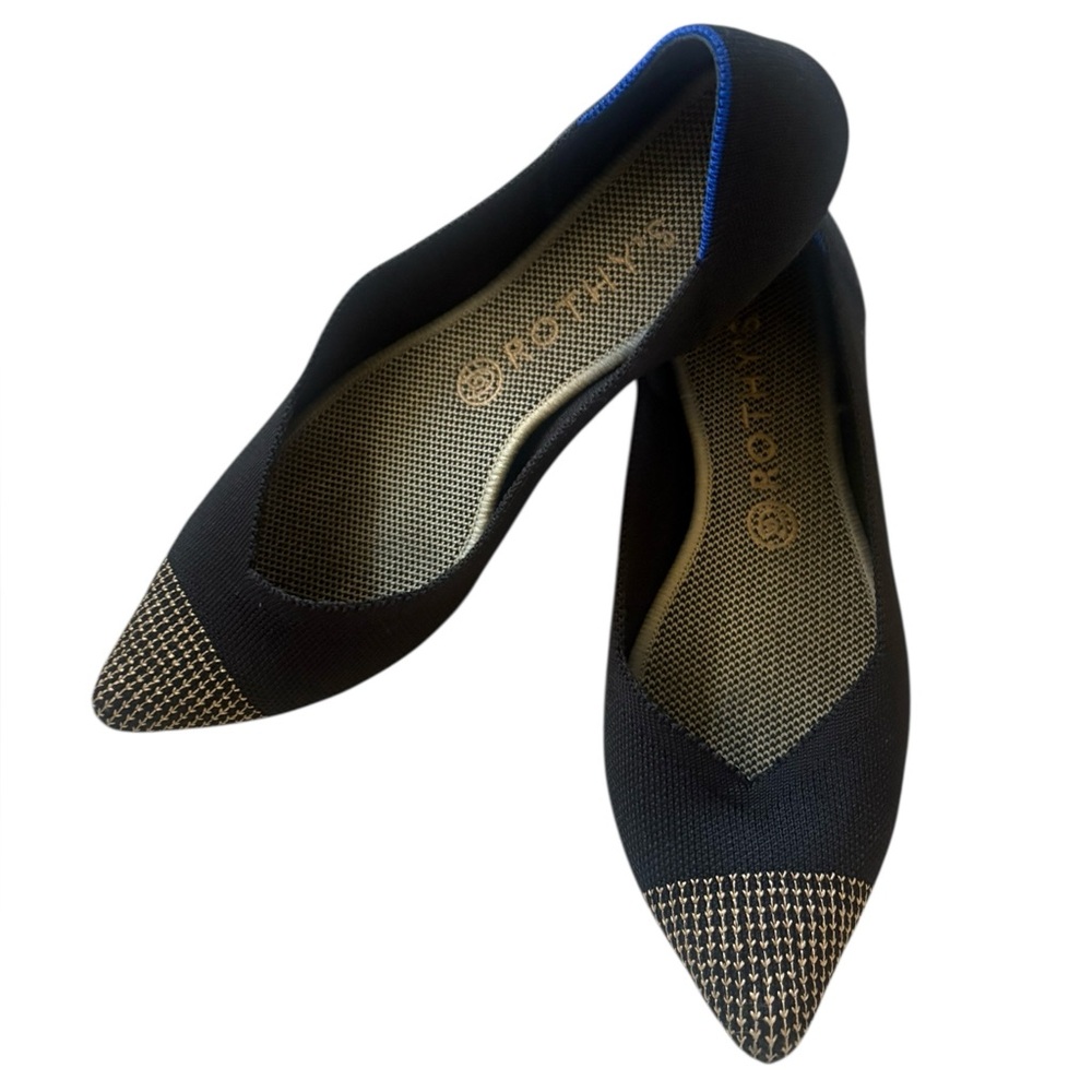 Rothy’s The Point Retired Color Black/Gold Size 9 - Picture 2 of 6